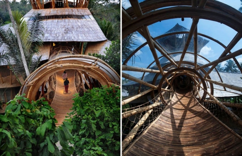 Американка, бросив всё, уехала на Бали и построила там дом мечты из бамбука 