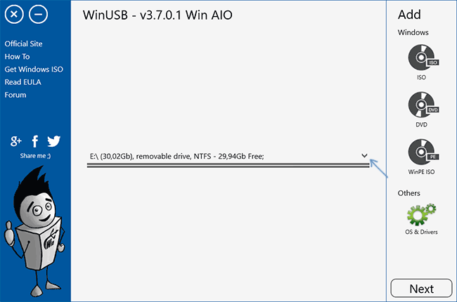 WinUSB — загрузочная и мультизагрузочная флешка UEFI/Legacy в FAT32 или NTFS