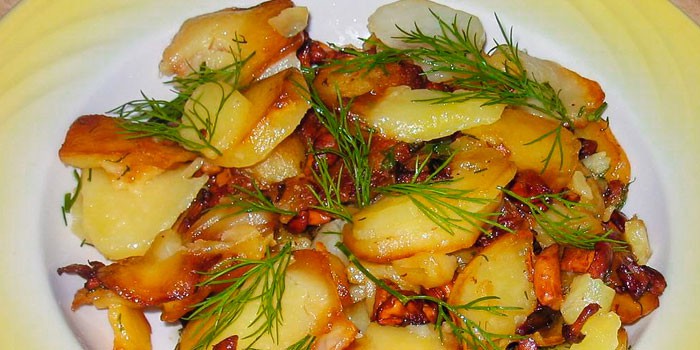 Жареная картошка с лисичками - как вкусно приготовить на сковороде по пошаговым рецептам с фото
